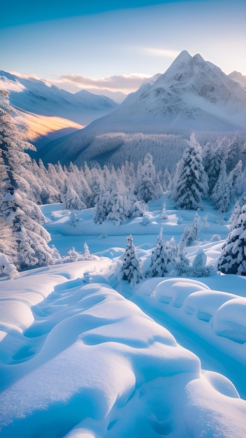 Invierno naturaleza montañas sueño Ai