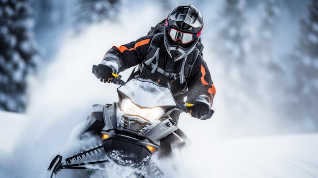 invierno vacaciones activas motos de nieve ai generativo