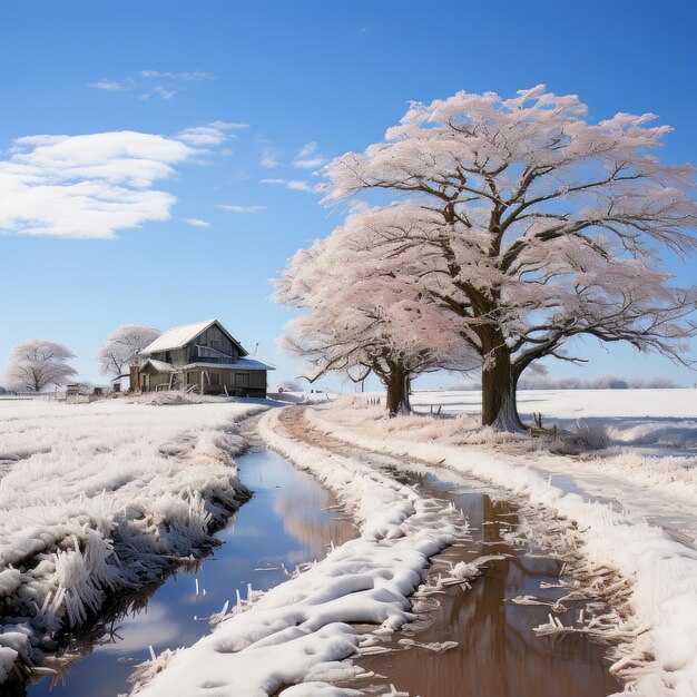 Los inviernos abrazan el paisaje invernal Foto