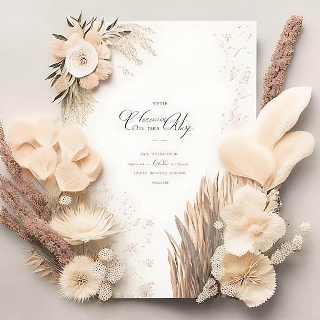 Invitación a la boda de la hierba de las Pampas de Bohol