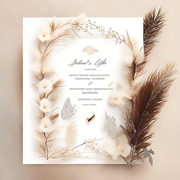 Foto invitación a la boda de la hierba de las pampas de bohol