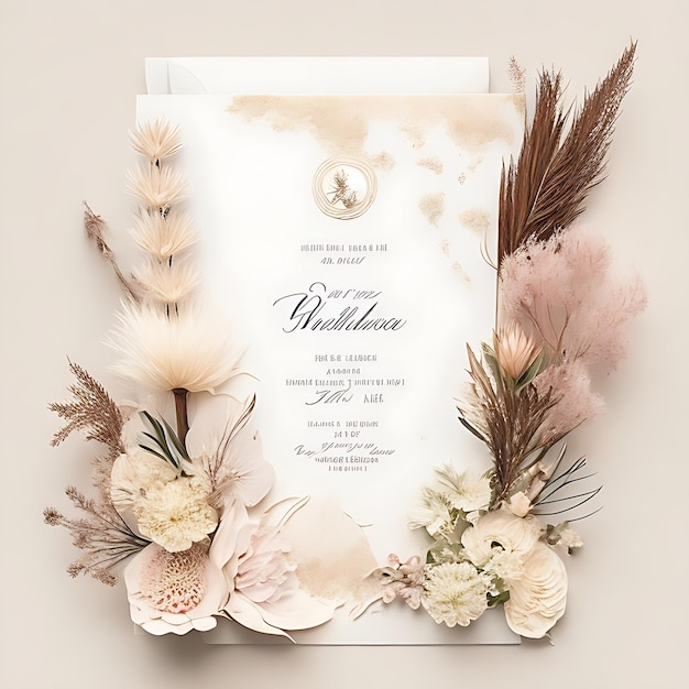 Foto invitación a la boda de la hierba de las pampas de bohol