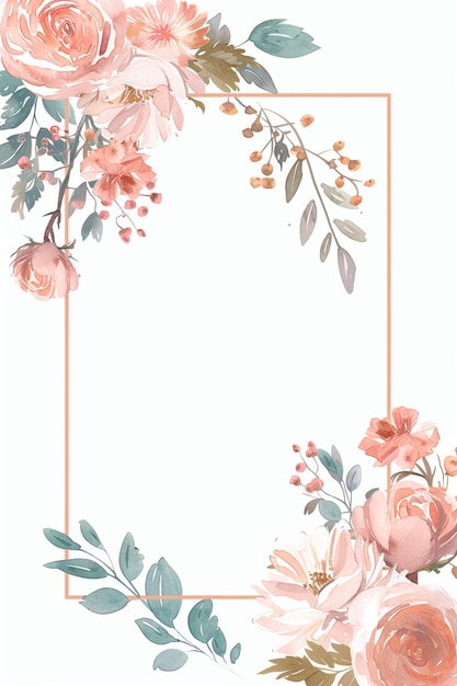 Invitación de boda Marcos flores florales flores botánicas romance amor