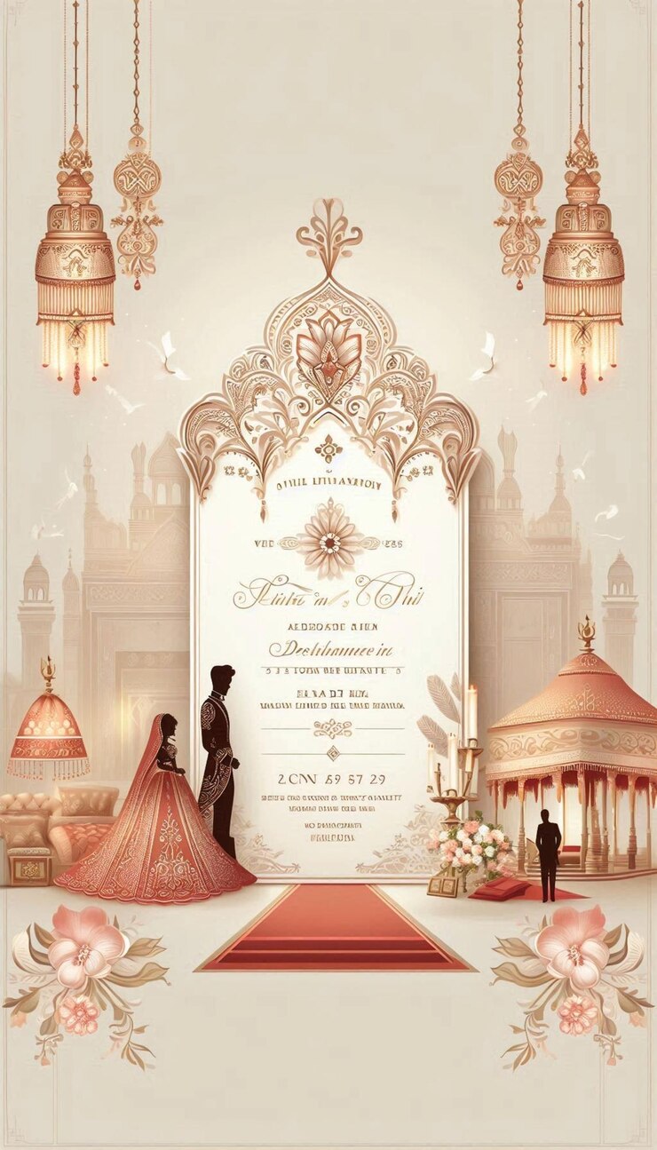 una invitación de boda para la novia y el novio