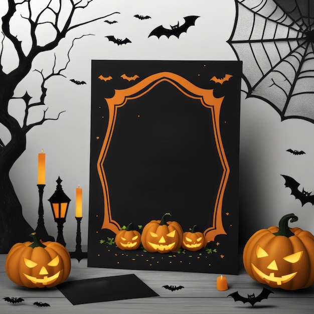 invitación de fiesta de halloween con fondo de halloween