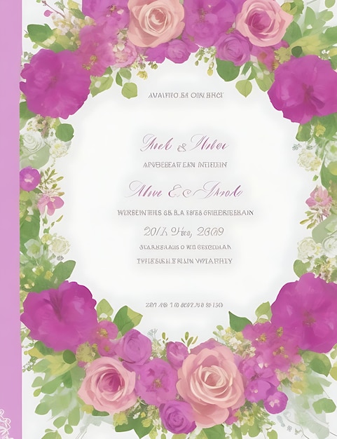 Foto invitación floral elegante de la boda de la guirnalda