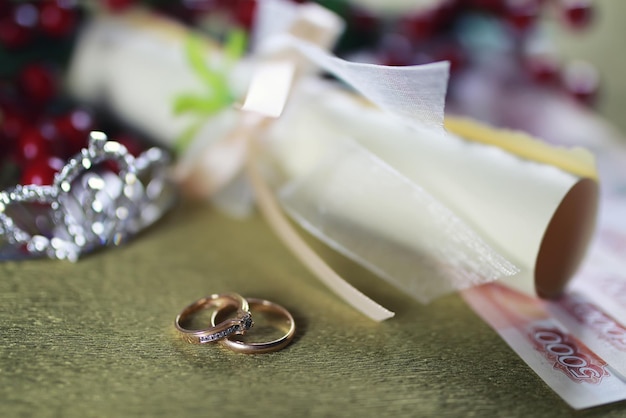 Invitación de fondo de anillo de bodas