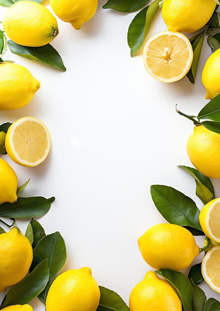 Foto invitación de limones azules y amarillos del mediterráneo