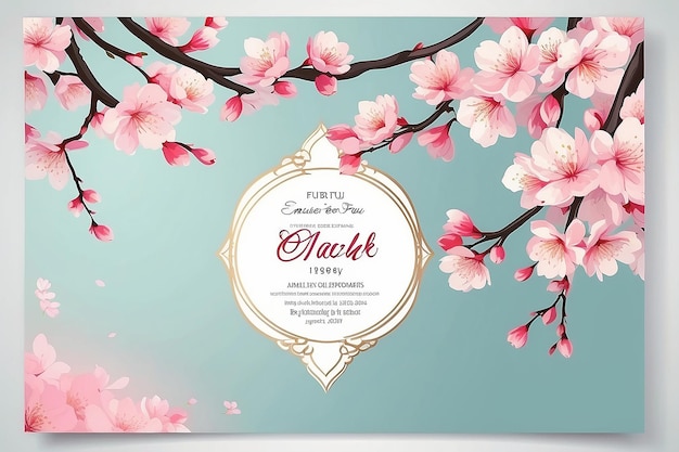 Invitaciones de primavera con flores de cerezo sakura Lugar para el texto