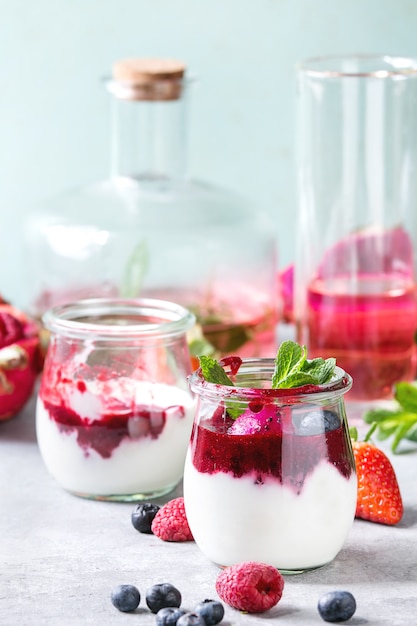 Iogurte com frutas vermelhas