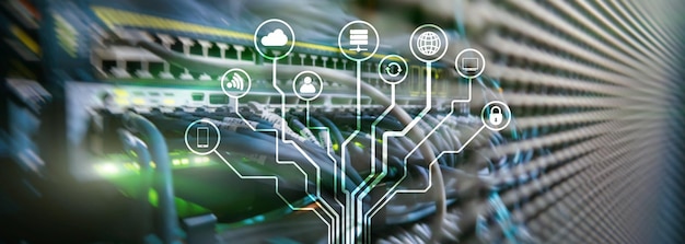 IOT Internet de las cosas concepto de telecomunicaciones Servidor