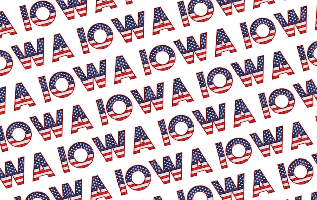 Iowa, usa, staat, stars and stripes, hintergrund, d, rendering