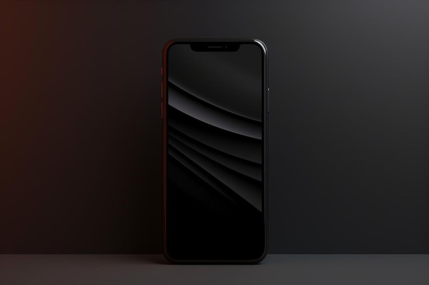 Un iphone negro con un fondo negro y un fondo negro.