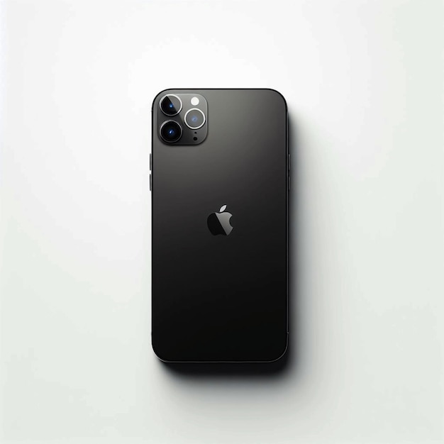 Foto un iphone negro con una funda negra que dice iphone en él
