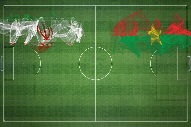 Irã vs Burkina Faso Jogo de futebol cores nacionais bandeiras nacionais campo de futebol jogo de futebol Conceito de competição Espaço para cópia