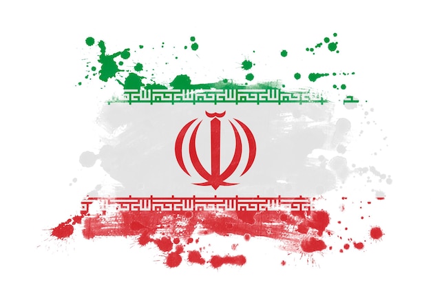 Irán bandera grunge fondo pintado