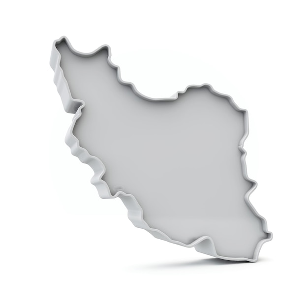 Iran einfache d-Karte in weißgrauer d-Darstellung