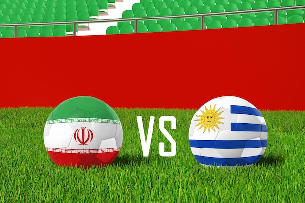 Iran gegen Uruguay im Stadion