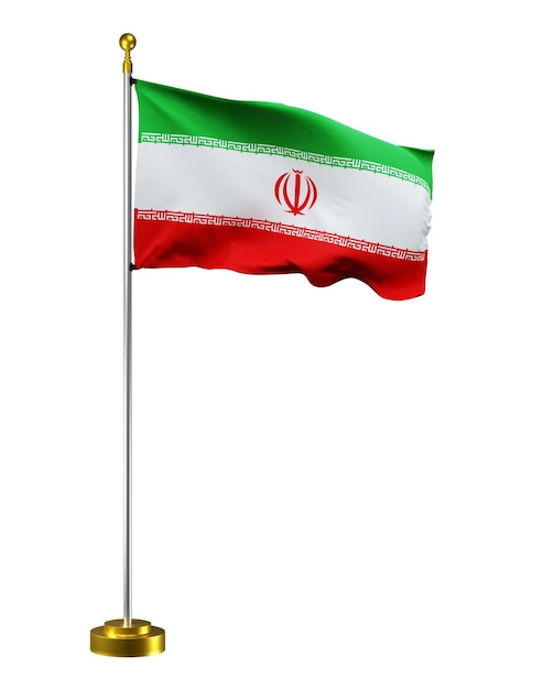 Irão ondeia bandeira em fundo branco ilustração digital para atividade nacional
