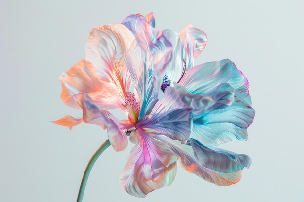 Iridescent Splendor Eine wunderbare Blumenkreation in durchsichtigen Farbtönen Generative KI