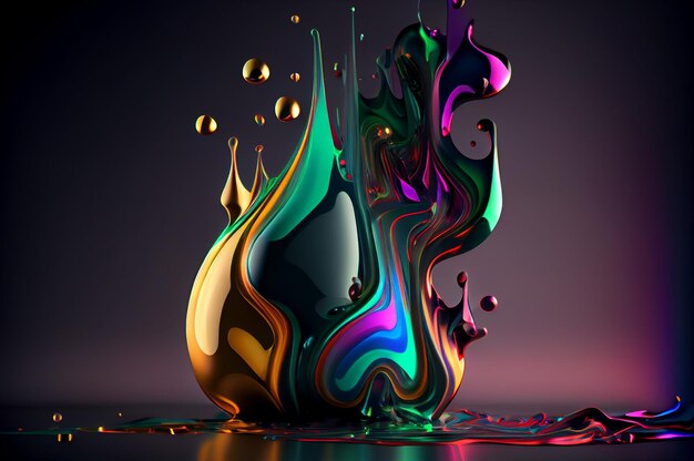 Iridescent Trendy Abstract Art Ai generative