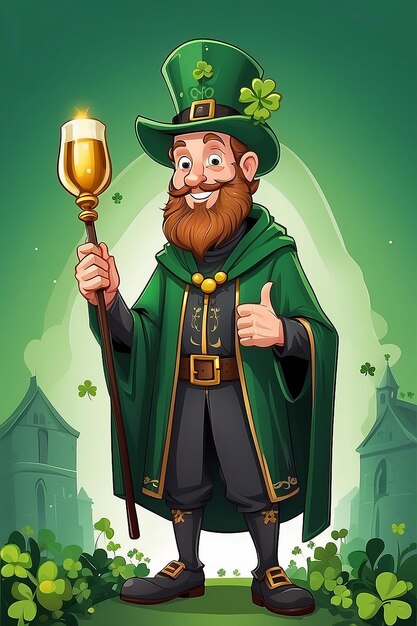 Irischer St. Patrick-Illustrations-Cartoon-Design