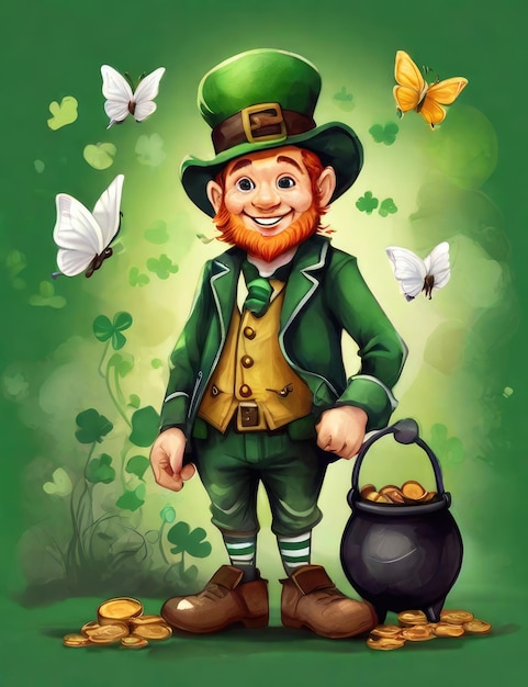 Irischer St. Patrick-Illustrations-Cartoon-Design
