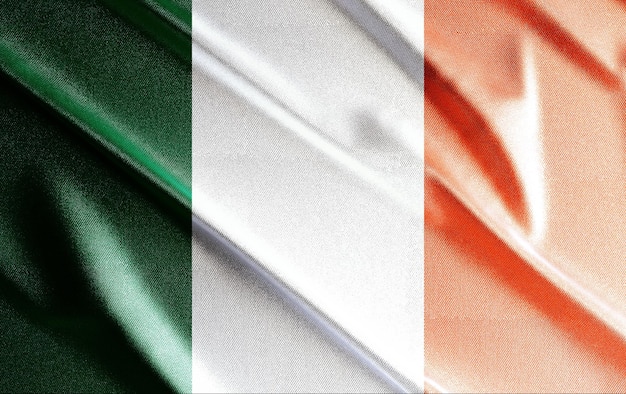 Irland 3D-Flagge, schöne Landesflagge der Welt, Hintergrund, Banner, Postr, abstrakt.