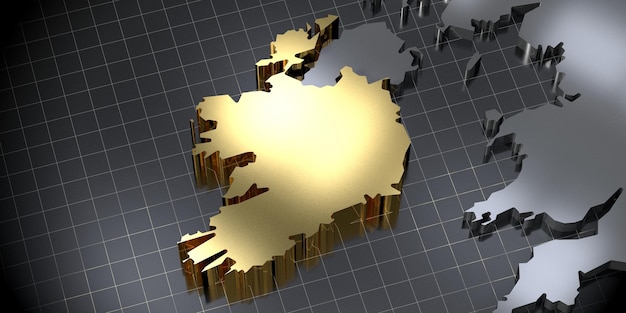 Irland Landform 3D-Darstellung