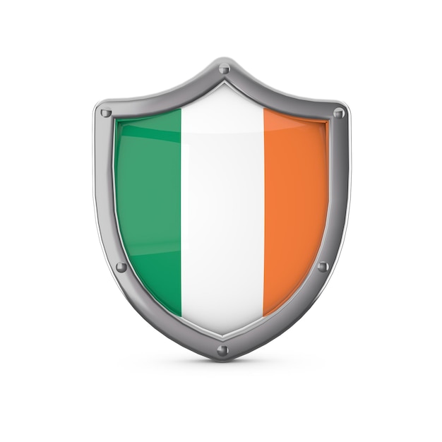 Irland Sicherheitskonzept Metallschildform mit Nationalflagge