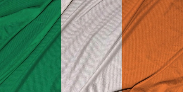 Irlanda Irlanda bandera ondeante con textura 3d