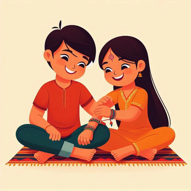 Foto irmão e irmã celebram o festival indiano raksha bandhan raksha bindhan também gerado por rakshabandhanai