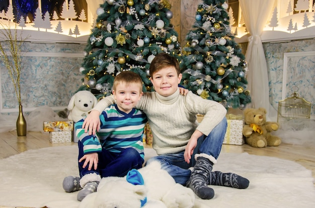 irmãos juntos para o Natal.