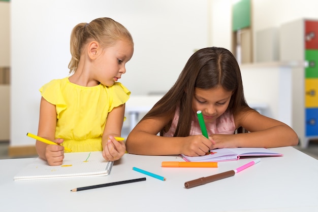 Irmãos pouco pintando em um notebook