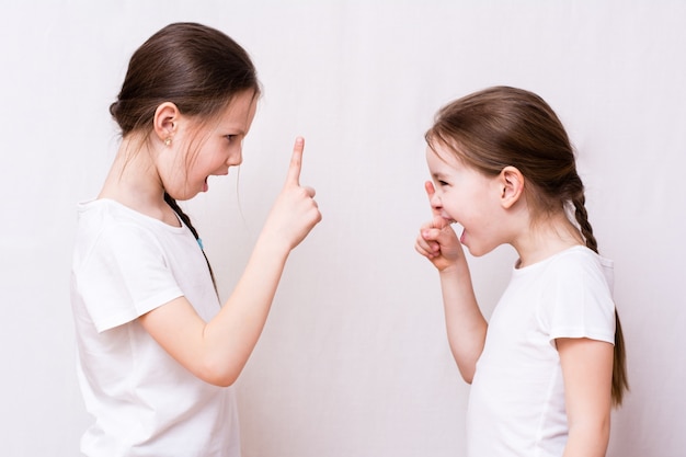 Irmãs de duas meninas brigam fortemente entre si