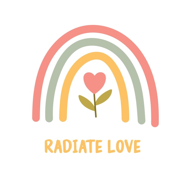 Irradia el arco iris del amor con la flor del corazón