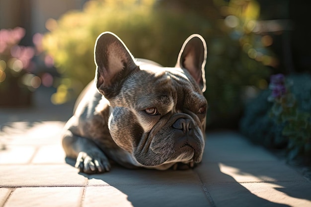 Foto irresistible bulldog francés con adorables arrugas