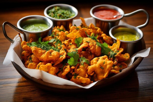 Irresistível Chickpea Pakoras de alta qualidade Melhor fotografia de imagem Pakora indiana