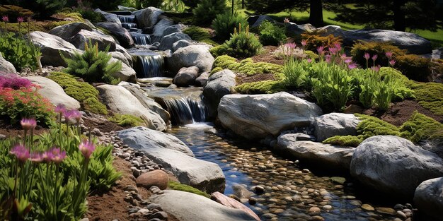 Irrigação de jardins alpinos