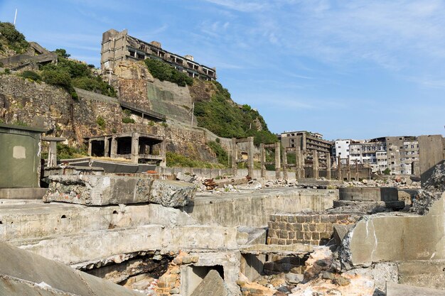 Isla acorazada abandonada en Japón