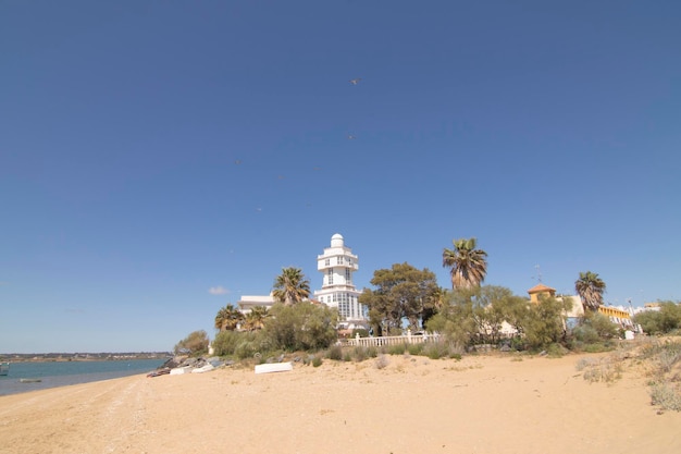 Isla Cristina Huelva Espanha O impressionante farol da cidade Muito visitado por turistas