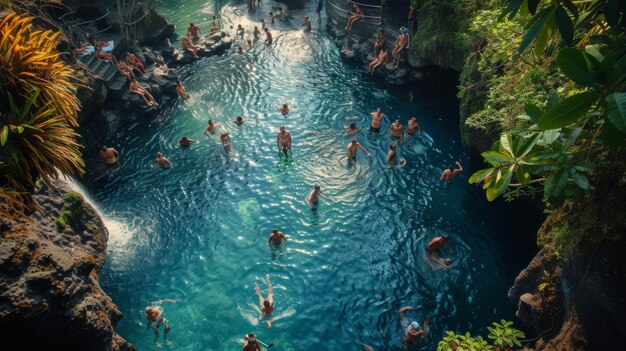 Una isla hermosa un destino de vacaciones lleno de gente