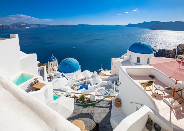 Isla de Oia Santorini Grecia Europa Paisaje de destino de viaje de verano de lujo Increíble paisaje