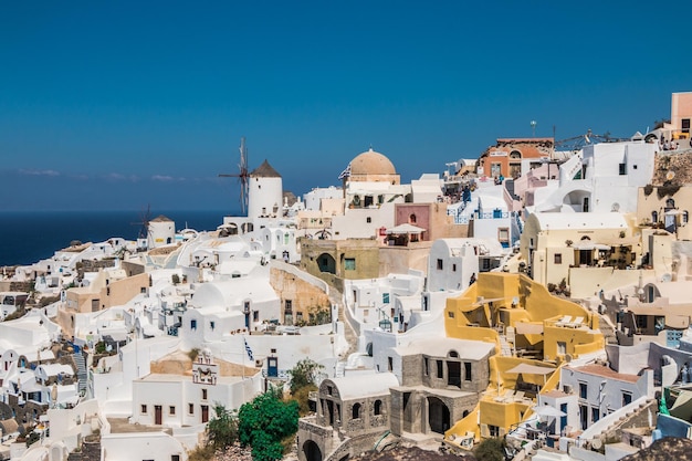 isla de paisaje de acantilados de paisaje de mar azul de santorini