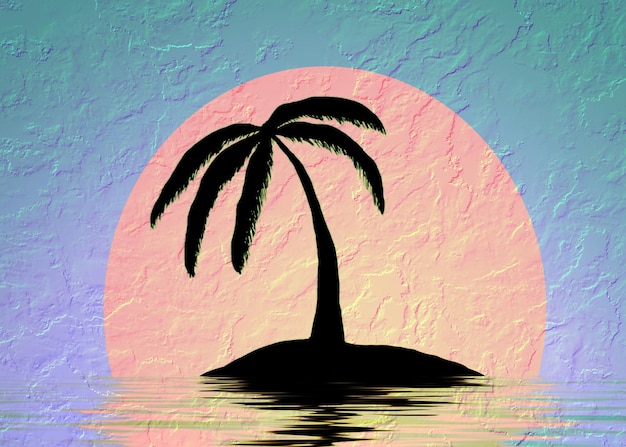 isla con palmera