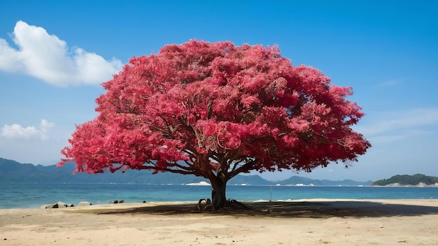 La isla rosa de Treenami en Corea