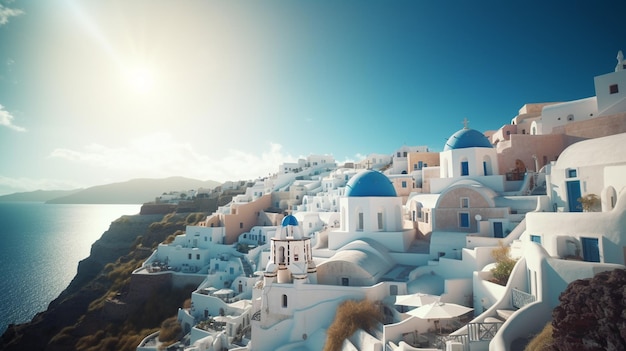 Isla de Santorini Grecia Generativo Ai
