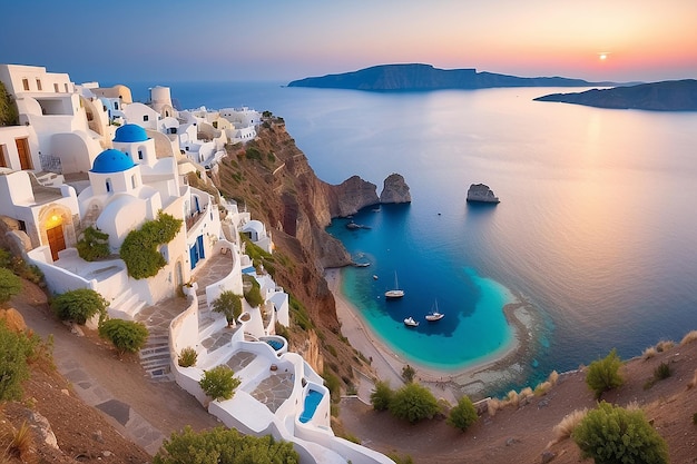 La isla de Santorini, Grecia