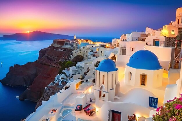 La isla de Santorini, Grecia