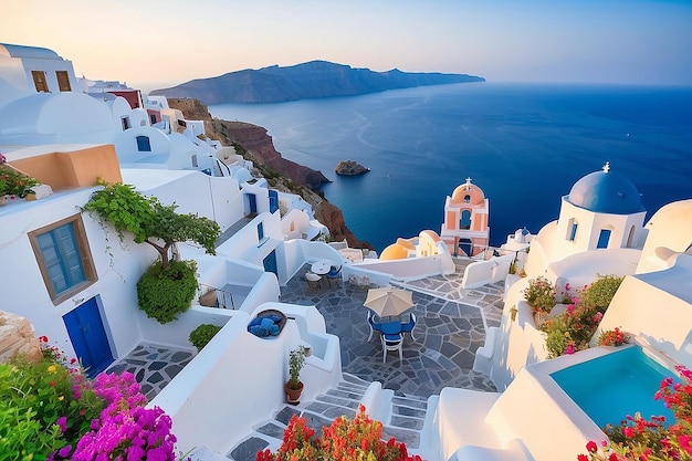 La isla de Santorini, Grecia